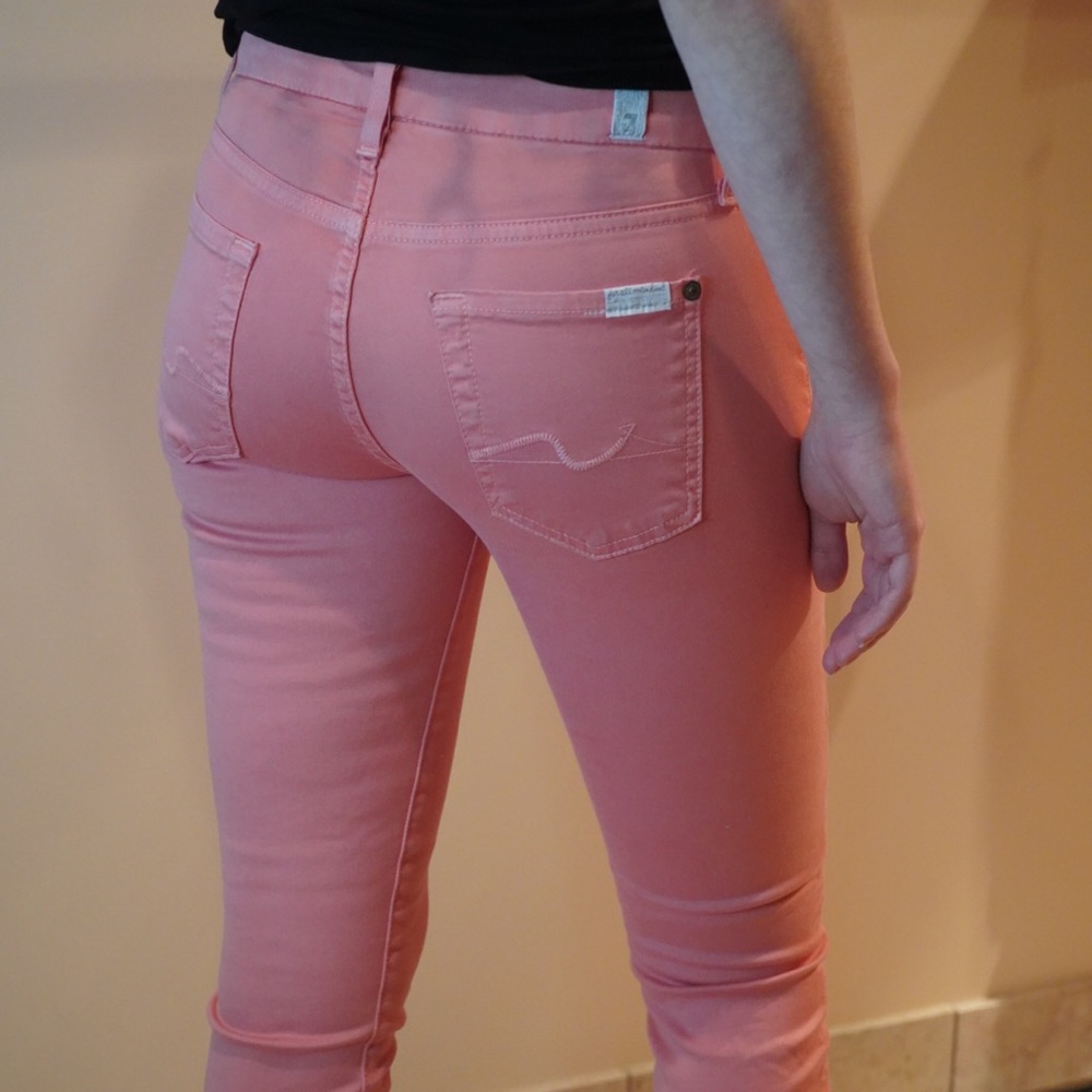 7 For All Mankind Coral Skinny Jeans